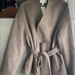 H&M Taupe Belted Trench Coat